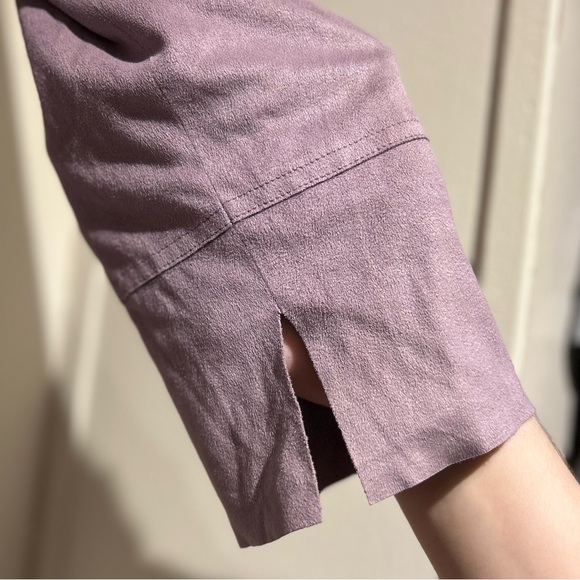 J Jill Suede V Neck Wrap Dress Sz 8 Dusky Purple Lavender - Picture 6 of 9